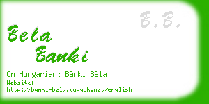 bela banki business card