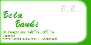 bela banki business card